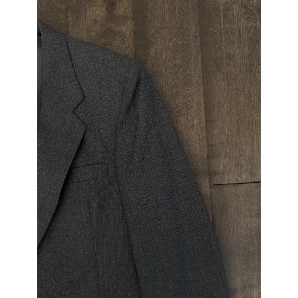 Christian Dior Monsieur Blazer Mens Size 40R Striped 2-Button Grey‎ Suit Jacket